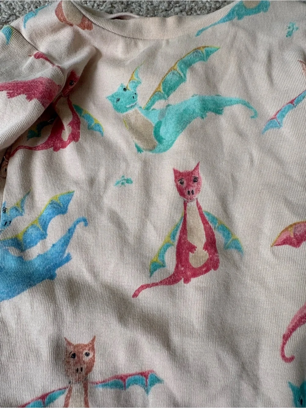 Burt’s Bees Baby 18M Pajamas Long Sleeve Top And Bottoms Dragons